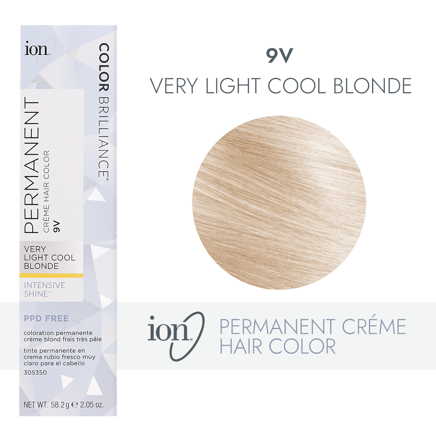 Ion 9V Very Light Cool Blonde Permanent Creme Hair Color By Color   SBS 305350 