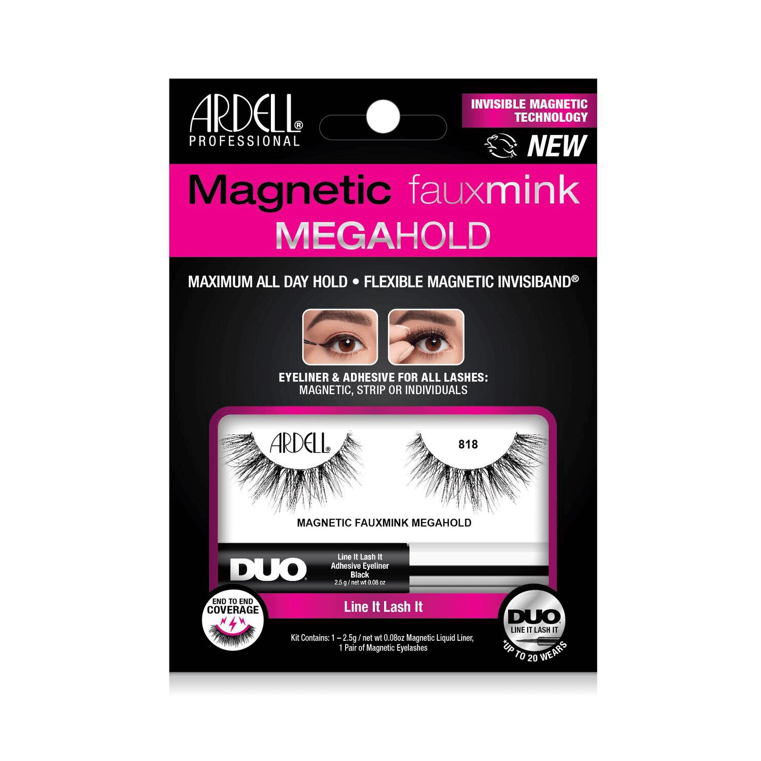 Ardell Magnetic Faux Mink 818 Megahold Liner And Lash Kit Sally Beauty