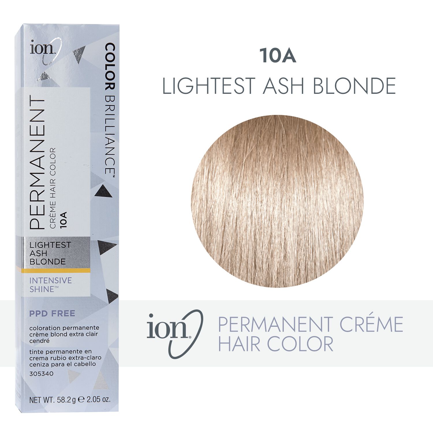 Ion 10a Lightest Ash Blonde Permanent Creme Hair Color By Color Brilliance Permanent Hair 