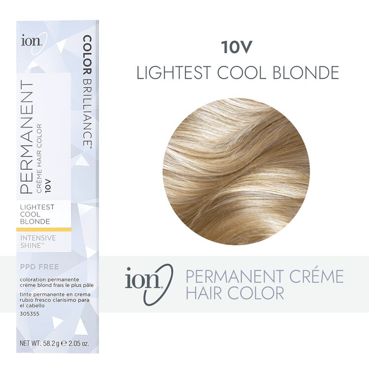 Ion 10V Lightest Cool Blonde Permanent Creme Hair Color | Blonde | 2.05 oz. | Sally Beauty