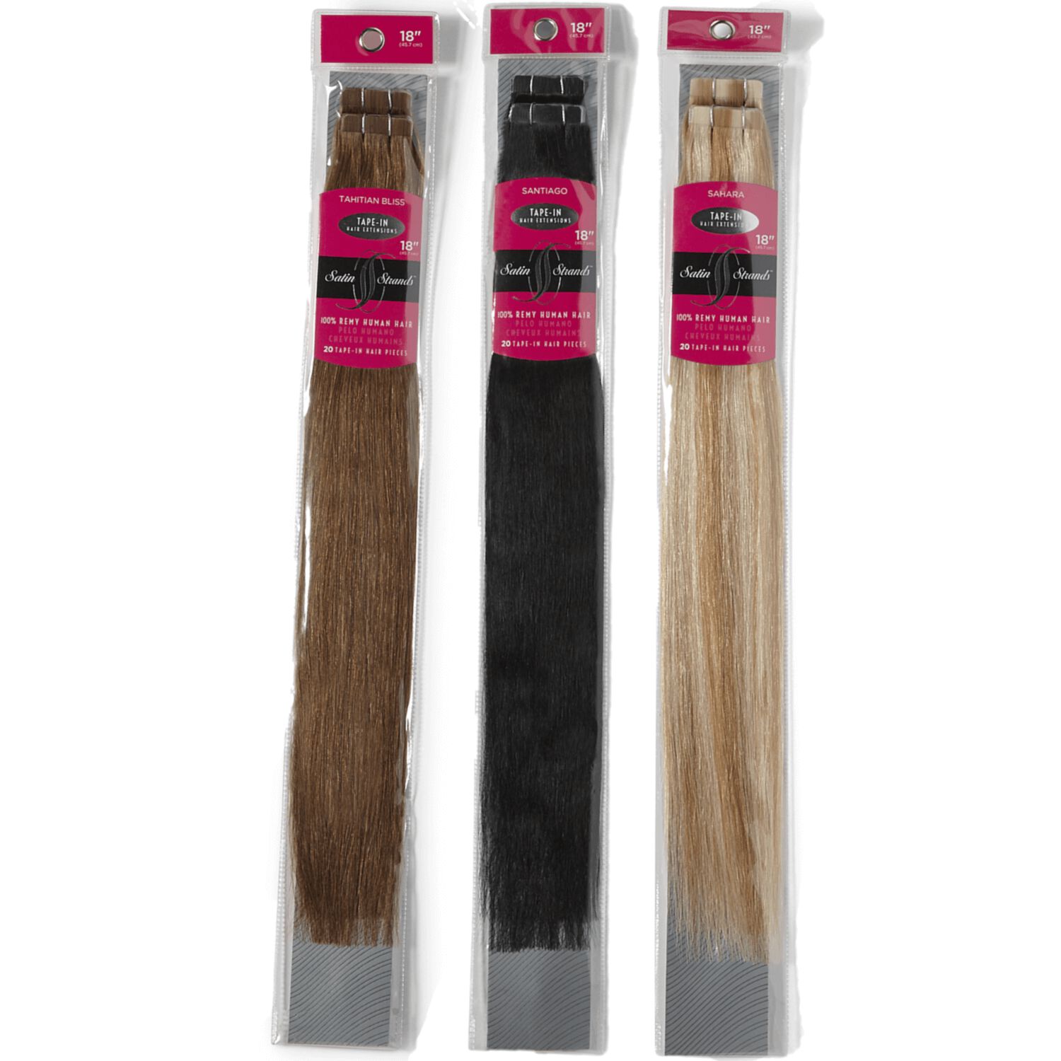 Satin Strands Tape In 18 Inch Human Hair Extensions Weft Hair